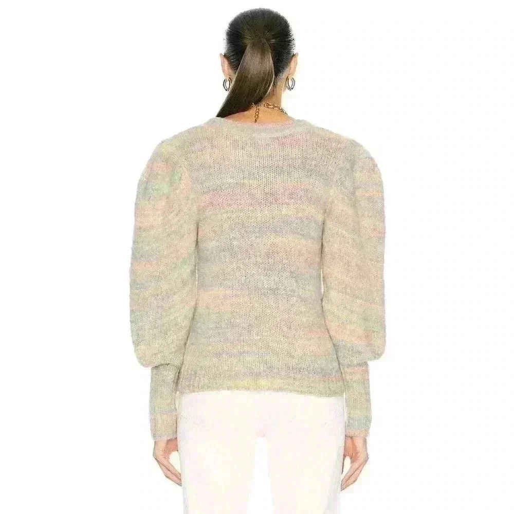 Loveshackfancy Sweater S Wool Pullover Balloon Puff Sleeve Aquarius Crewneck NEW - Picture 6 of 9